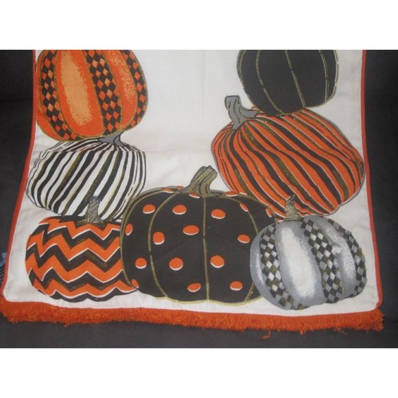 Cynthia Rowley Thanksgiving Runner Pumpkins Chevron Polka Dot Harlequin Patterns - Picture 2 of 9